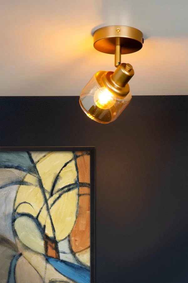 Lucide BJORN - Ceiling spotlight - 1xE14 - Matt Gold / Brass - ambiance 2